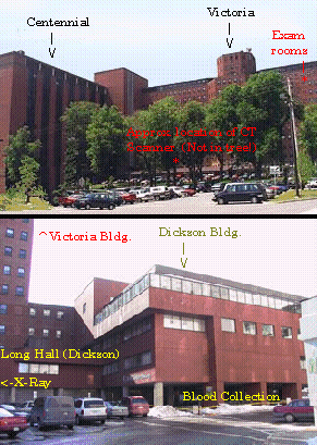 Centennial, Victoria, and Dickson buildings.